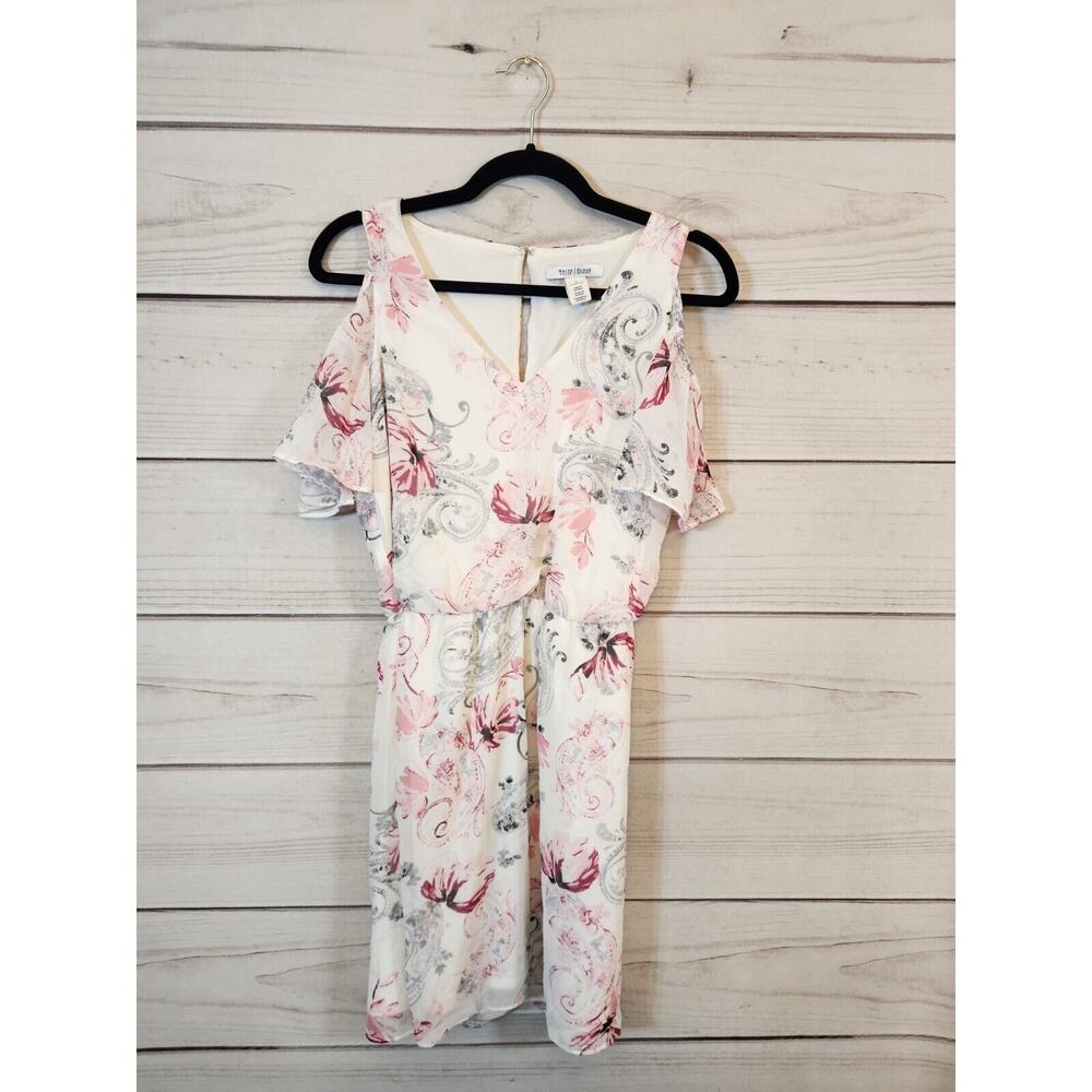 White House Black Market White Floral Cold-Shoulder Mini Dress
